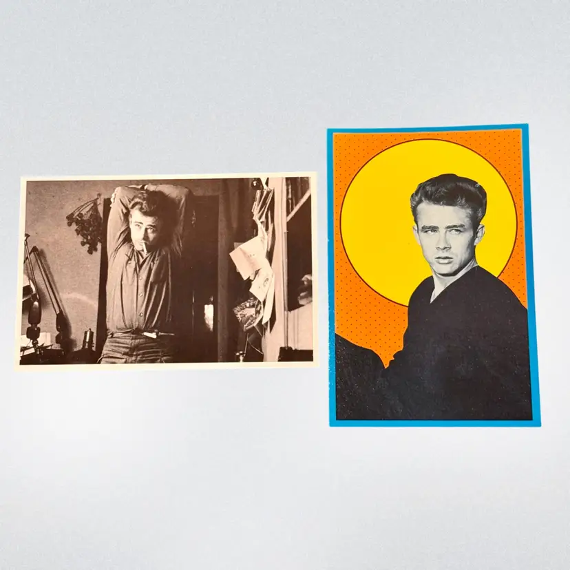 Lot/2 Vintage James Dean Movie Star Continental Postcard, NOS