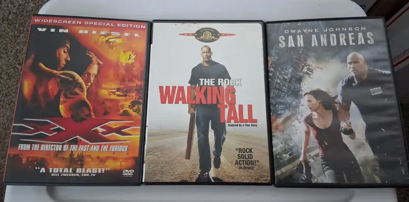 Action Movie DVD Trio: xXx, Walking Tall, San Andreas