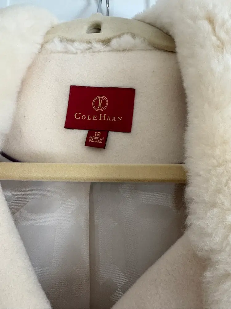 Cream Cole Haan Coat.