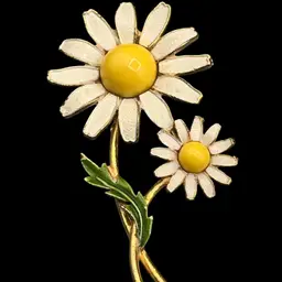 #18 Weiss Gold Tone White Daisies Brooch READ 2.5”🌼