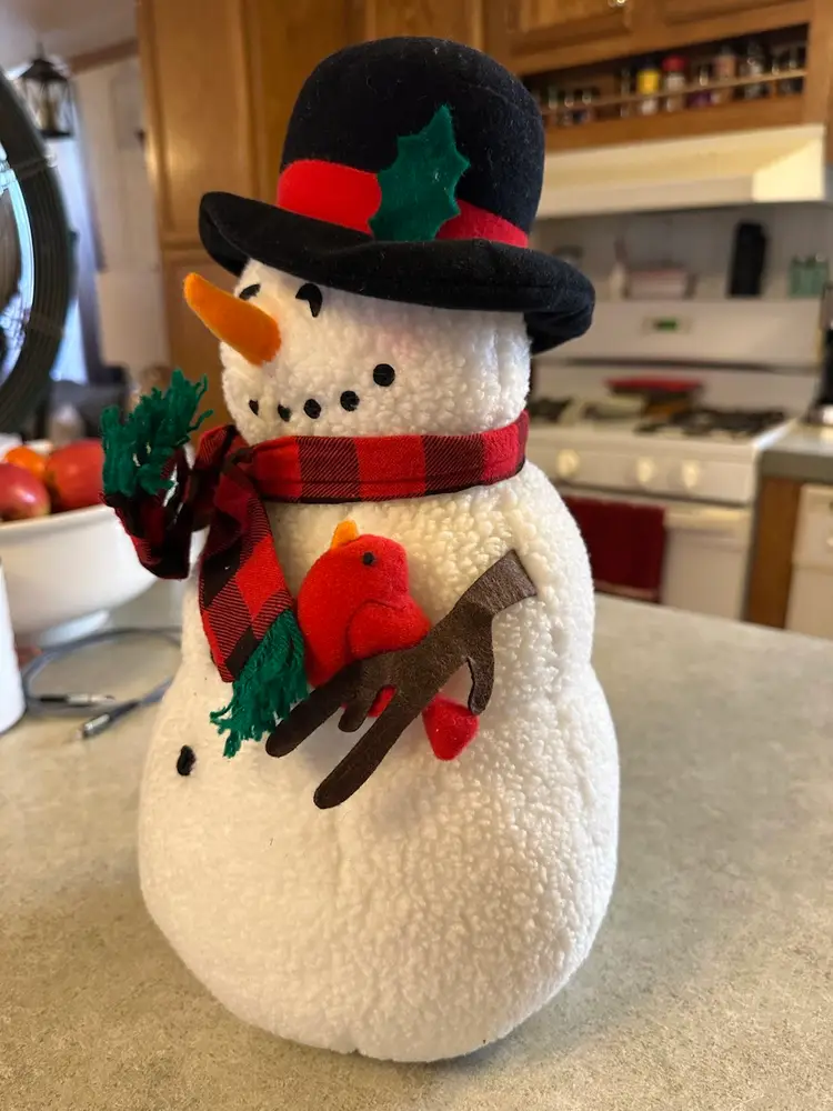 Plush Snowman Vintage About 14 Inches