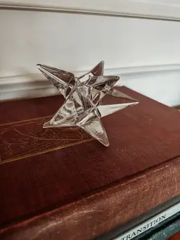 LARGE atomic star crystal candle holder