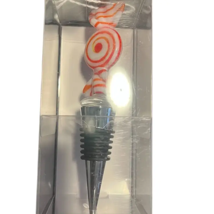 Handblown Glass Candy Wine Stopper Brand New