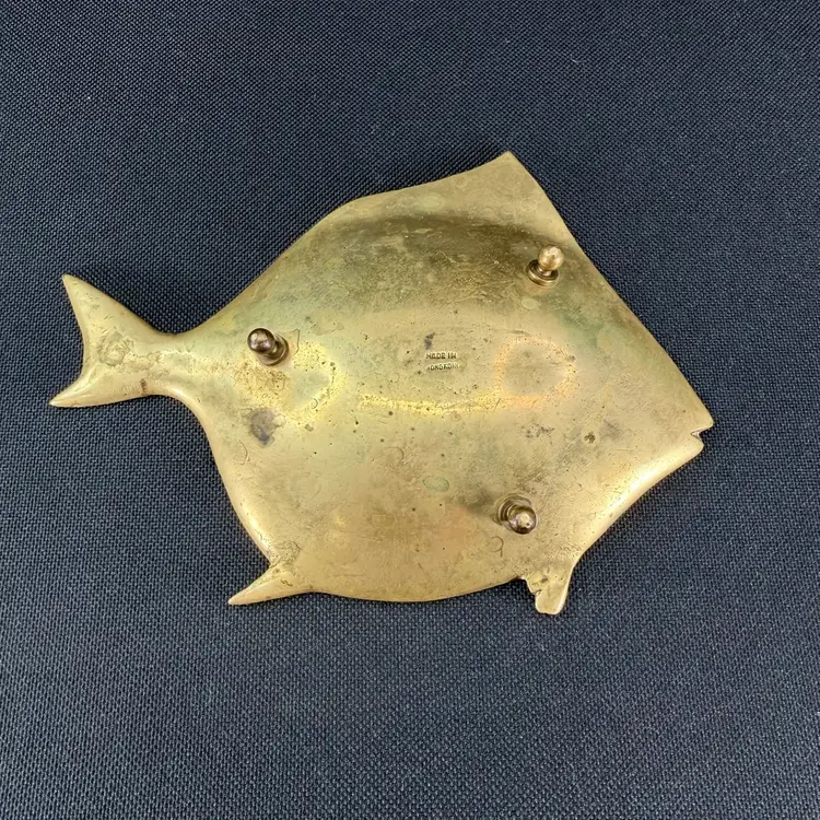 Vintage Brass Fish Ashtray