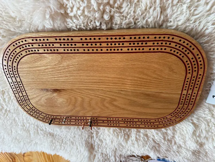 Rectangle Oak Cribbage Board - 118