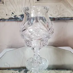 Crystal Hurricane Candle Holder Lamp 2 Piece
