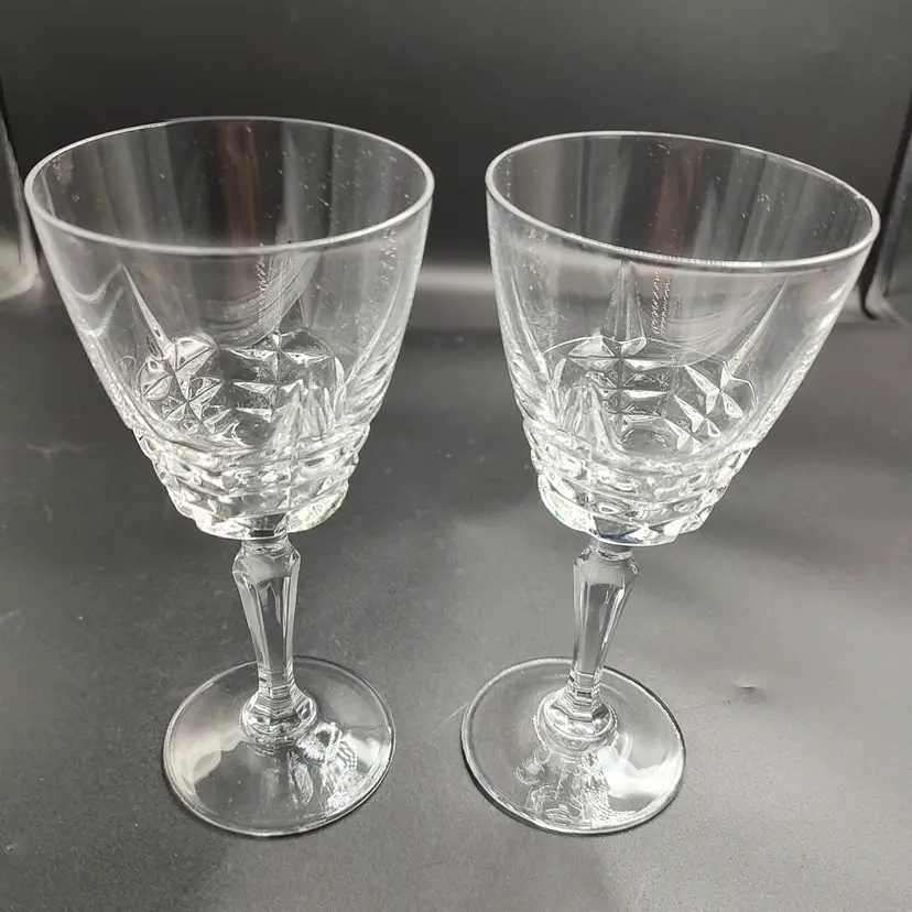 Vtg Cristal D'Arques Chateaudun Stemmed Wine Glasses