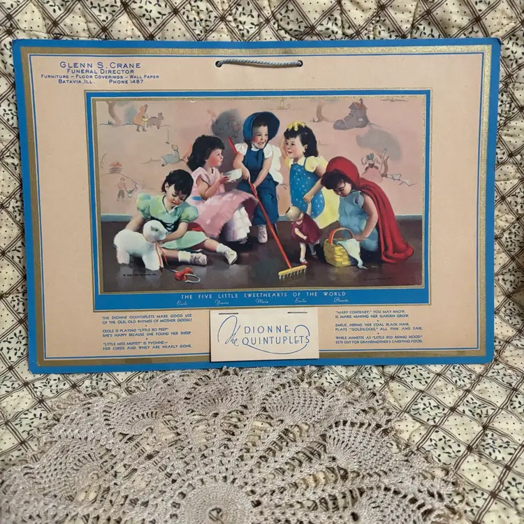 #4- 1938 Dionne Quintuplets Advertising Calendar