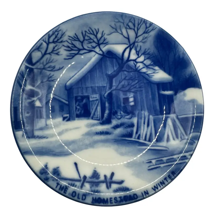 Vintage Miniature Collectors Plate The Old Homestead in Winter Currier and Ives