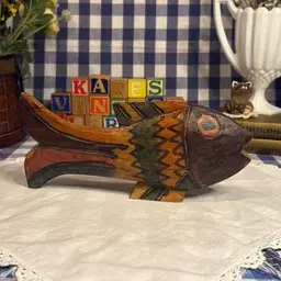 Hand-Carved & Hand-Painted Wooden Fish