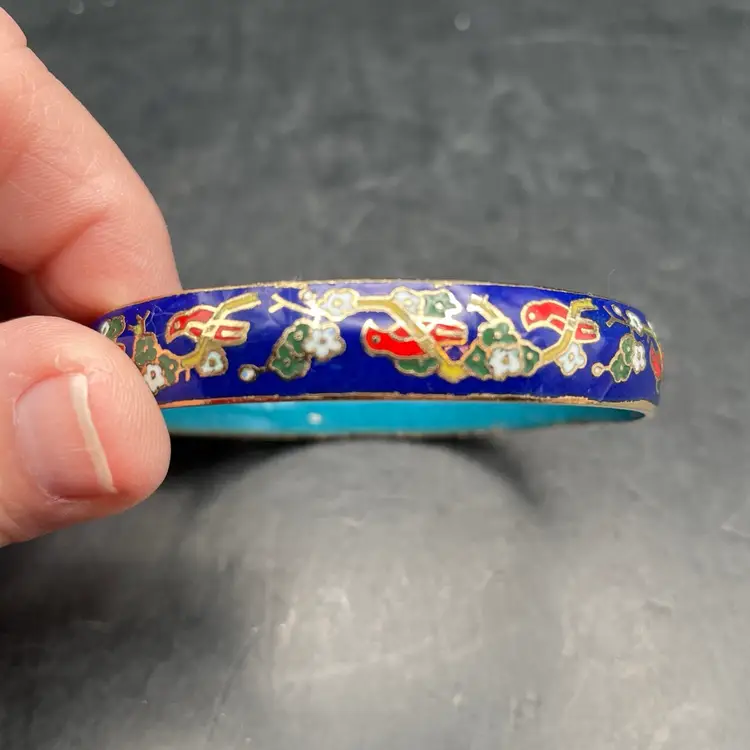 VTG Enamel Cloisonne Bangle Bracelet