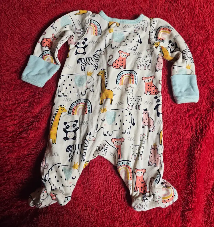 Wonder Nation Baby Boy Size Newborn Animal Print Sleepwear