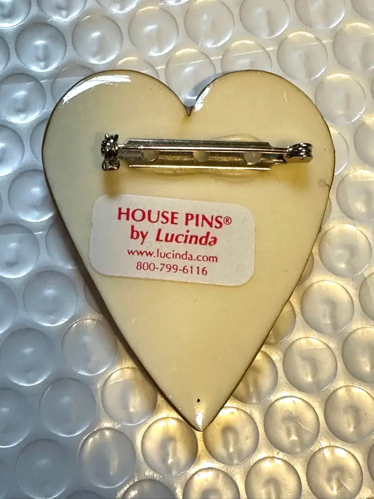 House Pins by Lucinda Heart Shaped Valentine’s Day Pink Red White