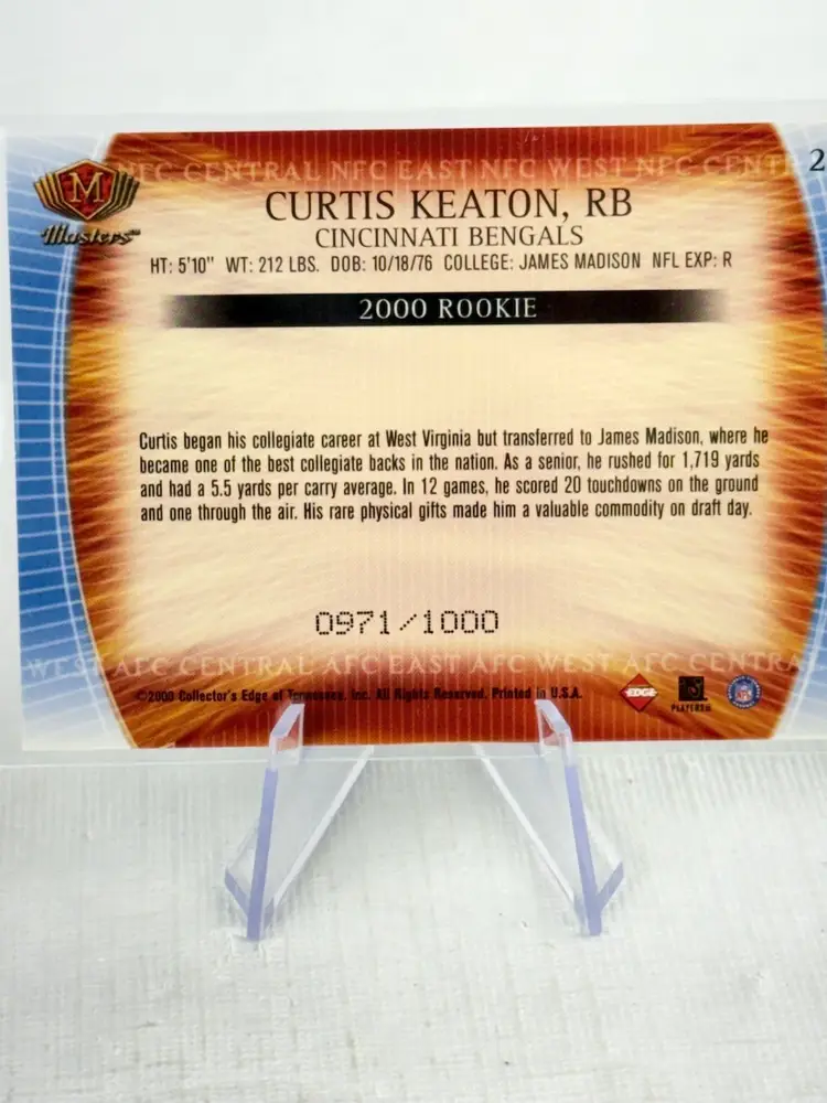 2000 Collector's Edge Masters Curtis Keaton RC #212 Bengals #971/1000