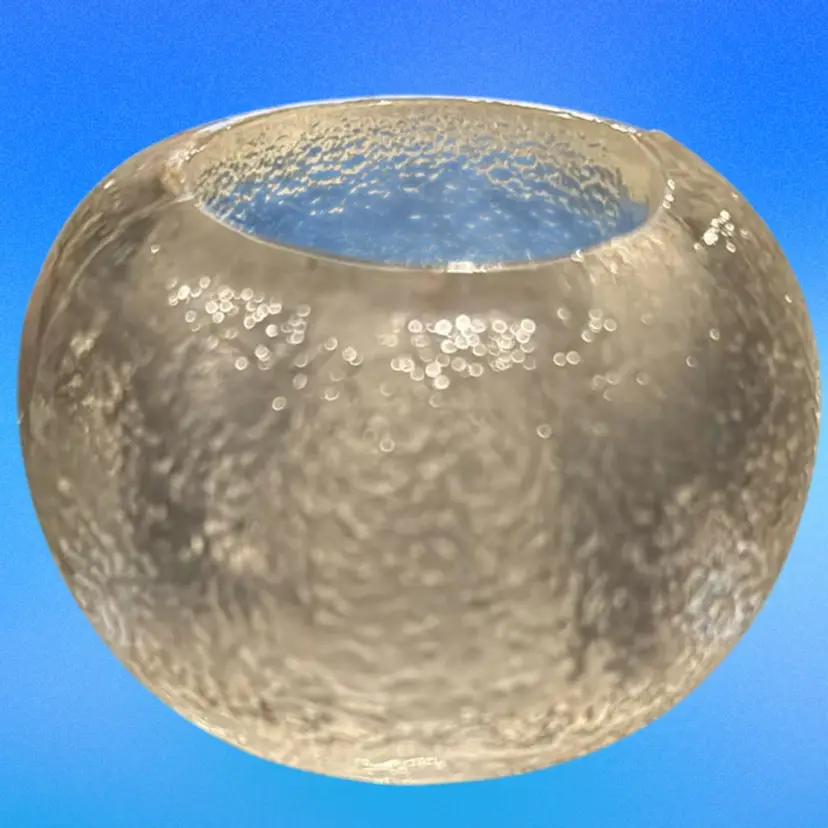 Vintage Thick Glass Bubble Tealight Holder / Paperweight Stand
