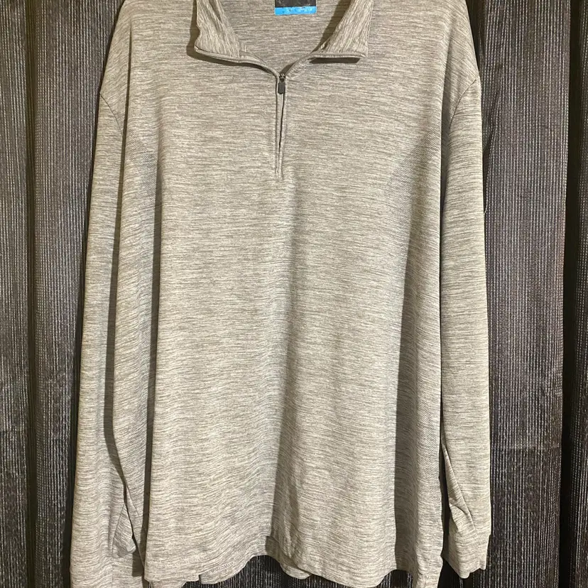 PGA Tour Men's Size 2XL Gray Long Sleeve Lightweight Golf Quarter-Zip