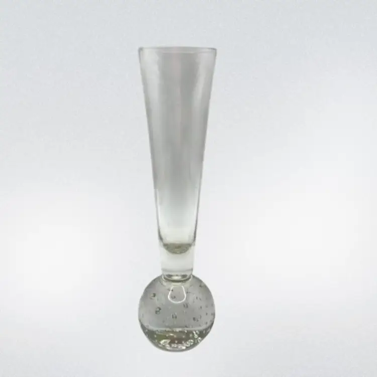 Glass Mini Bud Vase Controlled Bubbled Ball Orb Base 6" Tall VTG