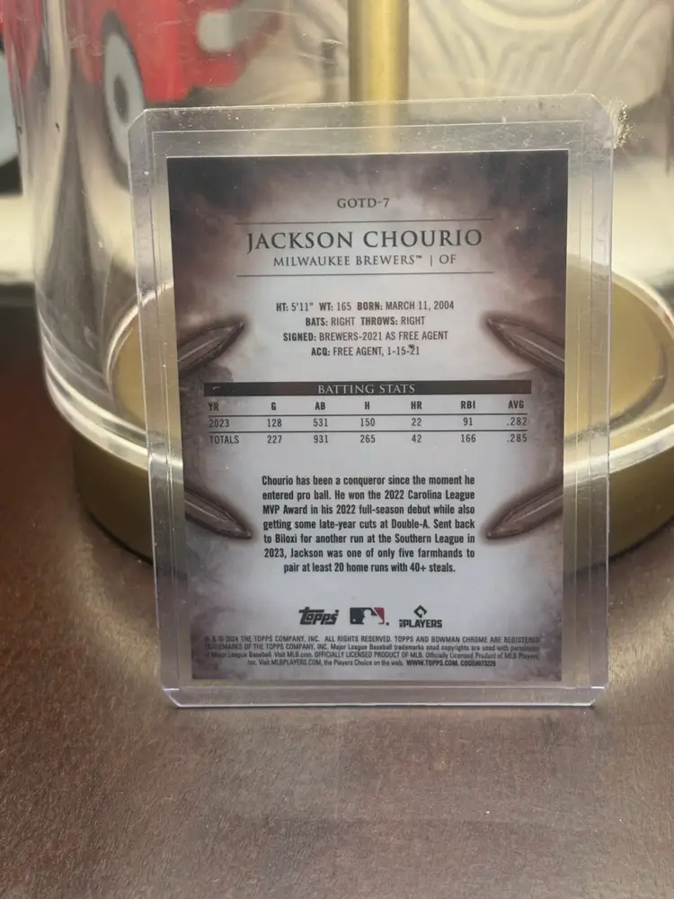 Jackson Chourio 2024 Gladiators Of The Diamond RC