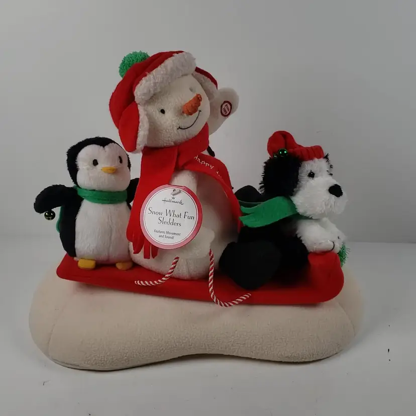 Hallmark Jingle Pals Snow Much Fun Sledders Animated Musical Christmas Plush 2007