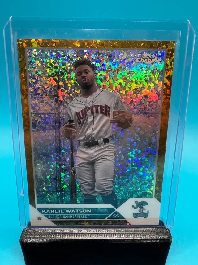 Kahlil Watson Topps Pro Debut Gold Mini Diamonds Refractor /50 Cleveland Guardians