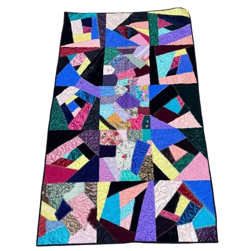 Crazy Quilt Handmade by the Valley Assembly Quilters Spokane Washington 42"x 72"