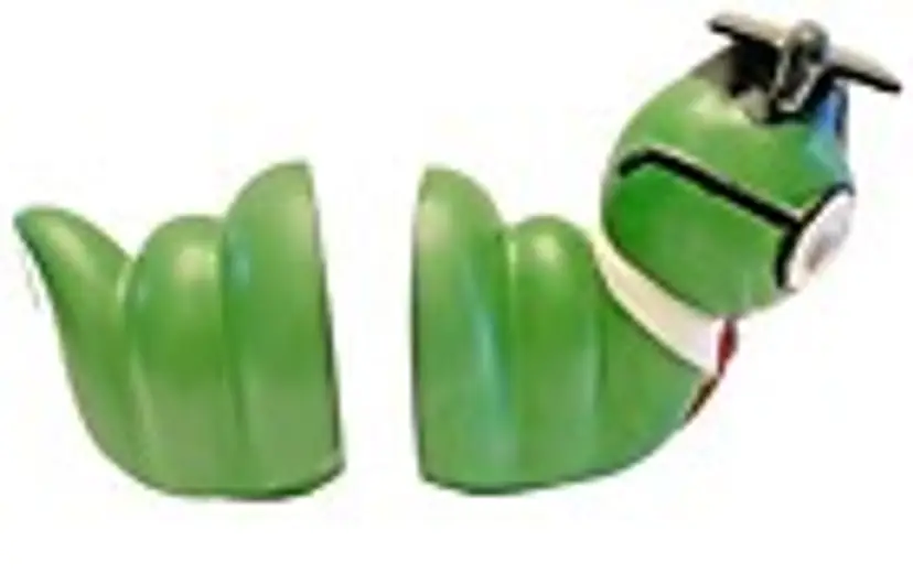 Bookends Worm Pottery Clay Ceramic Painted Book Scholar Glasses MCM Signed Vtg