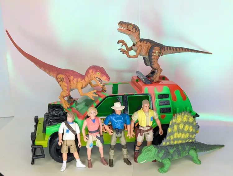 Jurassic Park Playset Jungle Explorer Dinosaurs Figures & Action Figures 1993 Kenner Vintage Collectible toy figurines