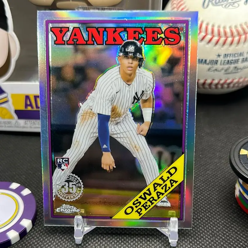 Oswald Peraza 2023 Topps Chrome 1988 Insert RC New York Yankees