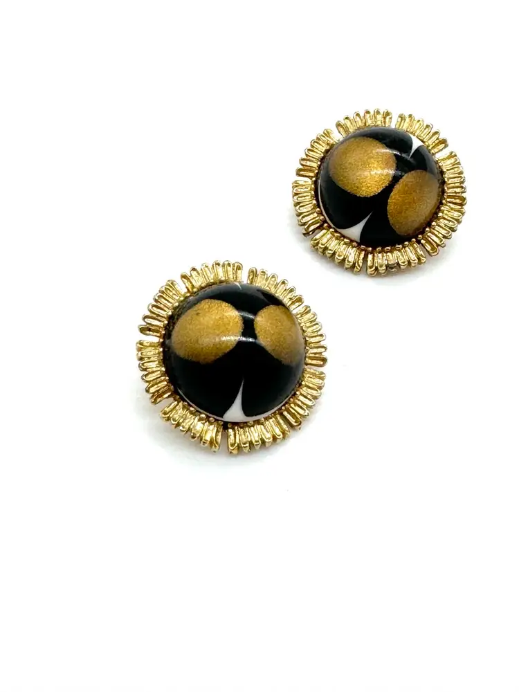 Signed Coro Best Plastics Thermoset Clip On Earrings