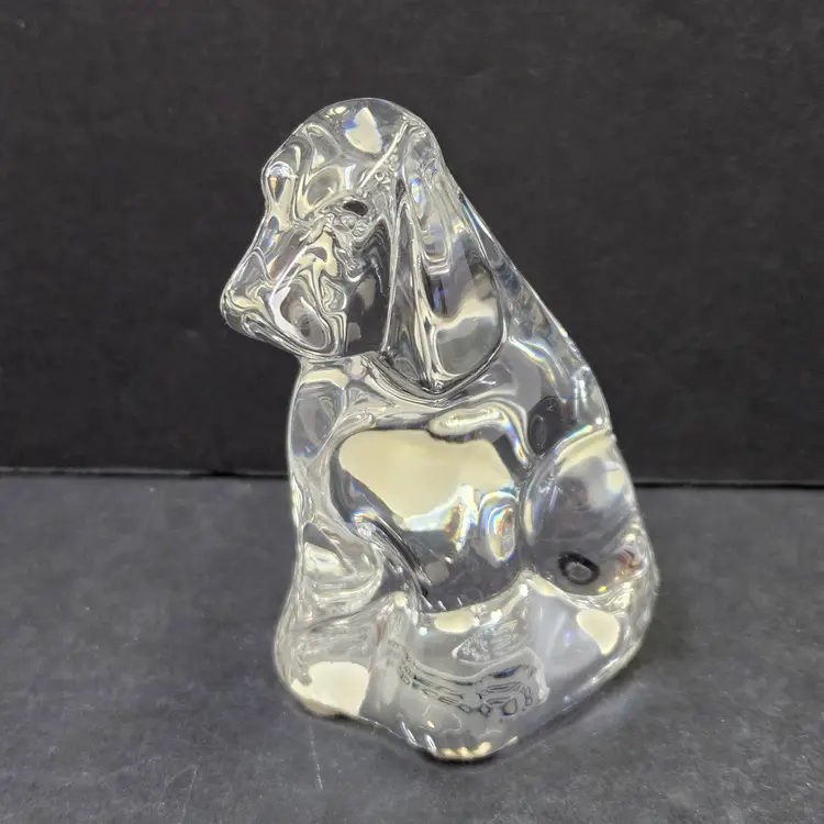 Baccarat Crystal Dog Figurine Paperweight Danbury Mint
