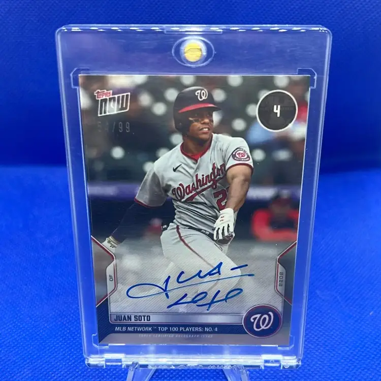 Juan Soto 2022 Topps Now MLB Network Top 100 On Card Auto /99 Washington Nationals