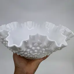 Fenton Hobnail Ruffle Top Large Bowl
