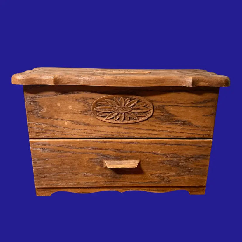 Vintage LERNER Faux Wood Plastic Recipe Box, Kitchen Organizer w/ Recipes READ