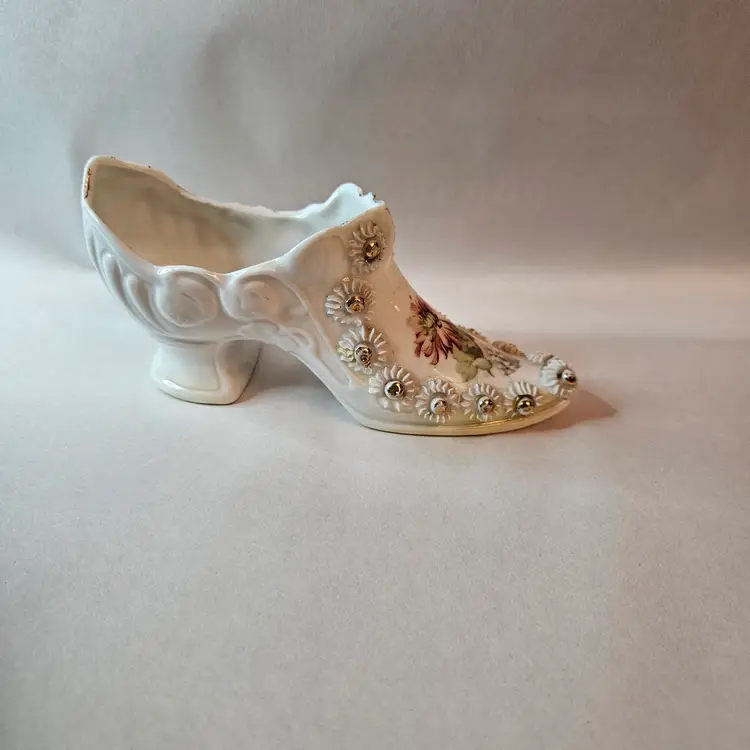 German Floral Porcelain Shoe