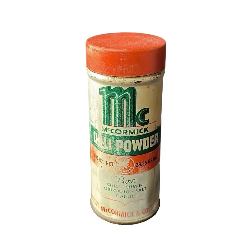 McCormick & Company Bee Brand Chili Powder Spice Tin Display Shaker Kitchen