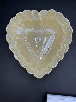 Belleek Heart Shaped Scalloped Edge Dish made in Ireland 6th Mark #0857