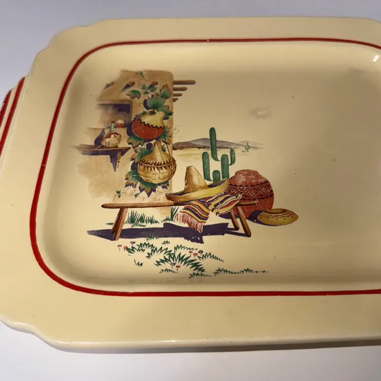 Homer Laughlin Mexicana Hacienda Riviera Serving Platter Pottery 11.5"