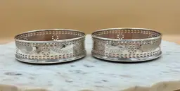 Pair Of Kirk Stieff Wine Bottle Coasters (Silver Plate)