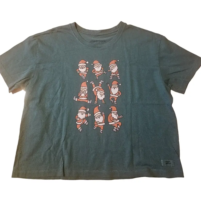 Womens Life Is Good Dancing Santas Tee Large