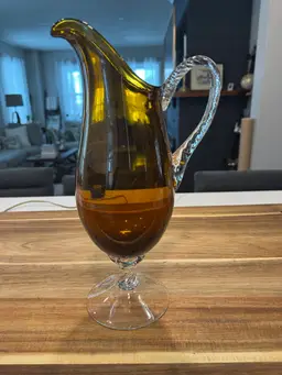 Amber Glass Pitcher