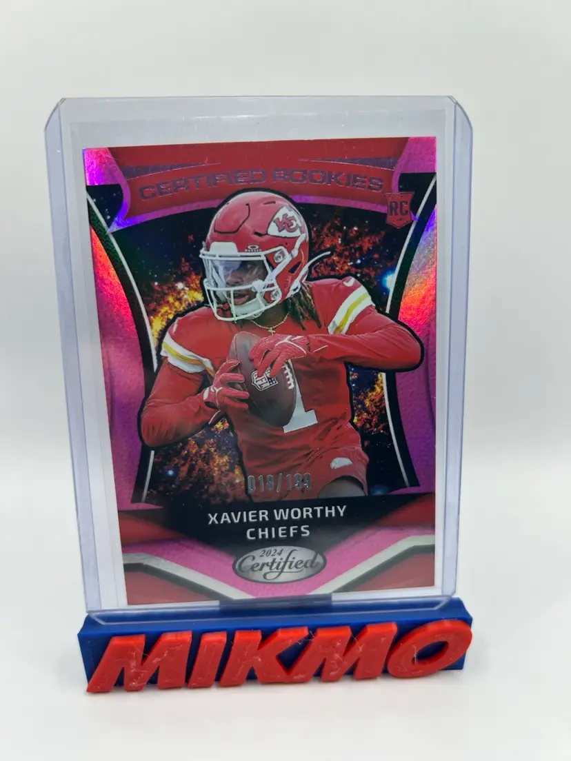 Xavier Worthy 2024 Certified Pink 
Mirror Certified Rookies 18/199 Chiefs