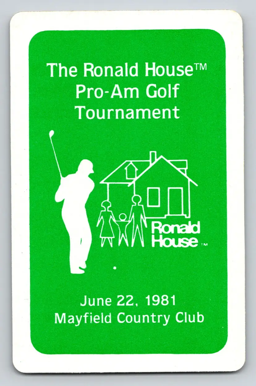 Green Ronald House Pro-Am Golf Tournament 1981 Mayfield Country Club Swap Card Eight of Spades - 454