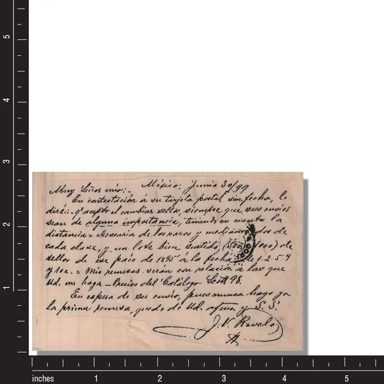 Spanish Writing Background Rubber Stamp