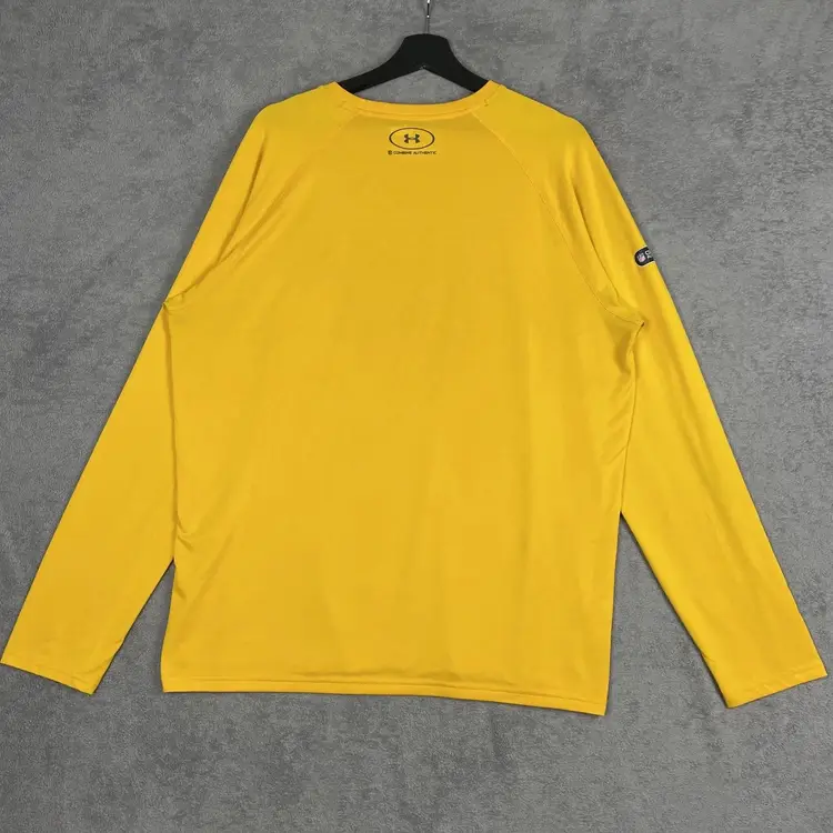 Green Bay Packers Shirt Mens XL Yellow NFL Football Long Sleeve Under Armour 4043