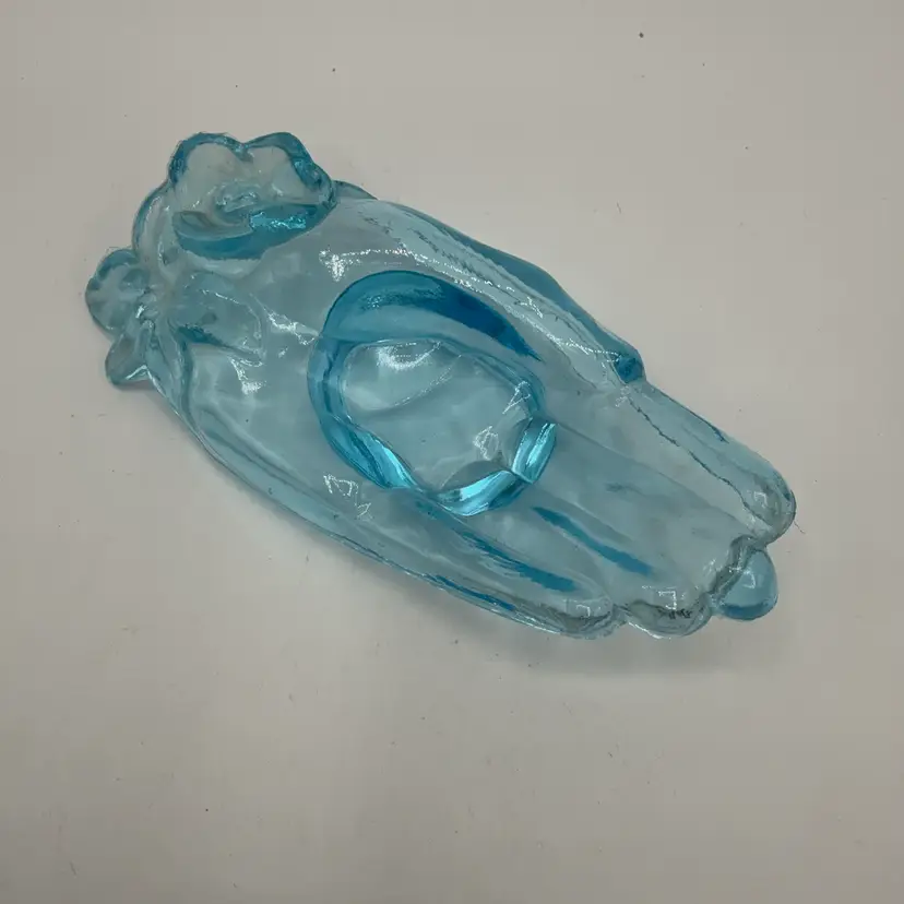 Baby Blue Glass Hand Trinket Dish