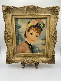 Vintage Framed Lithograph By John Strevens Victorian Woman