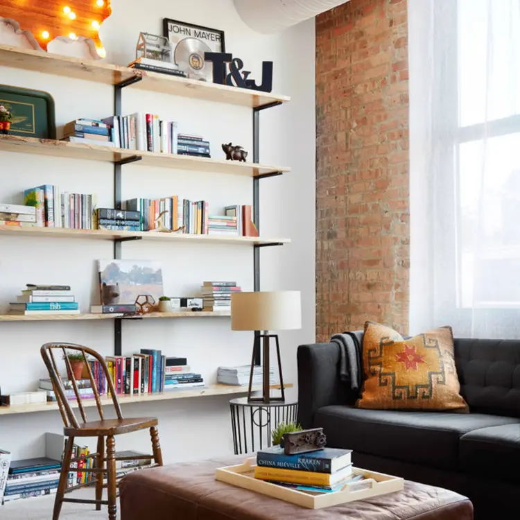 Heavy-Duty Solid Steel Shelf Brackets: 5-Tier 72"H