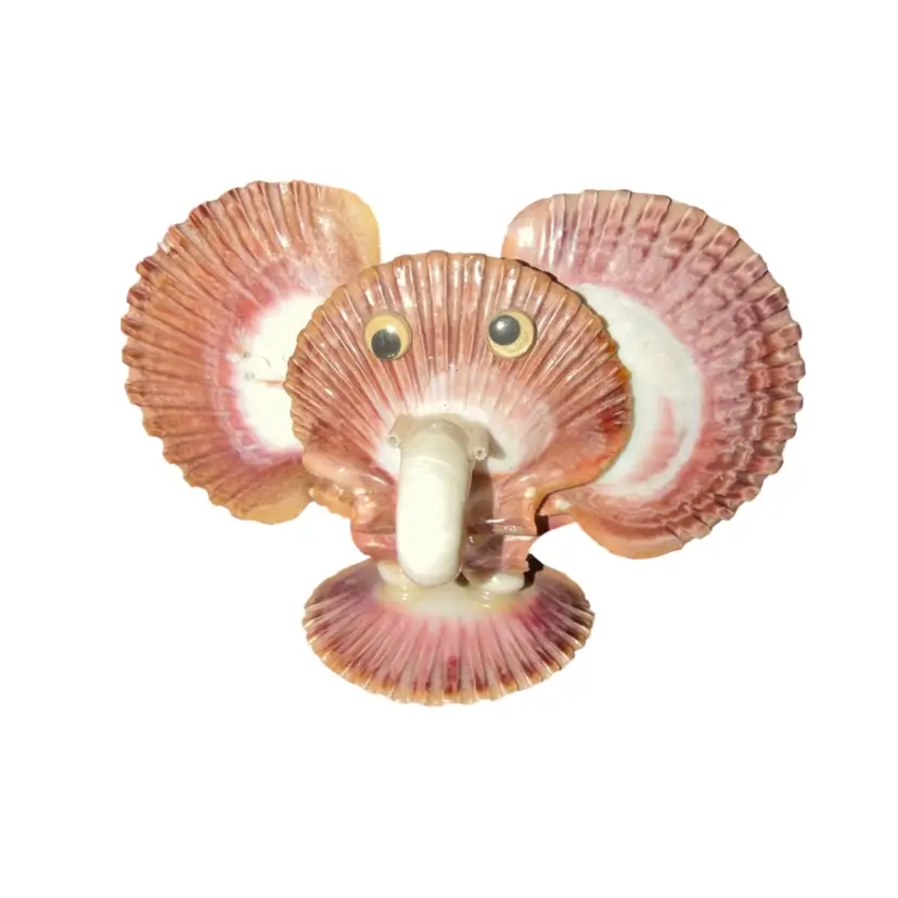 Vintage Elephant Shell Art