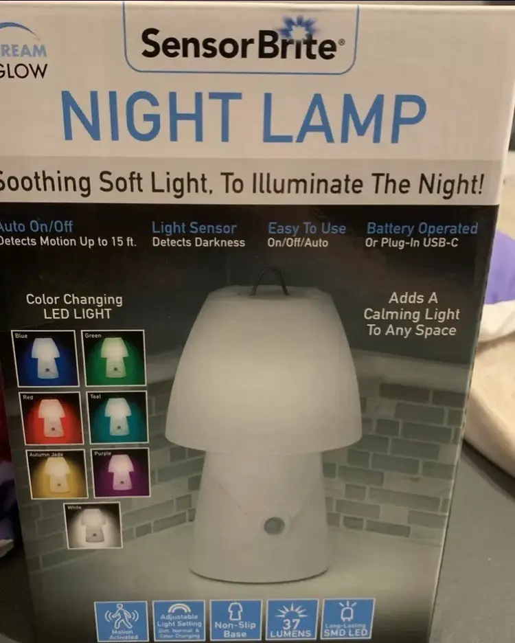 Sensor Brite LED Motion Activated Night Lamp 7 Colors Base, Brand New In Box