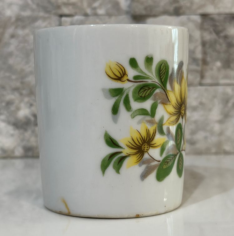 MCM Mug With Floral Design And Heart Shaped Handle